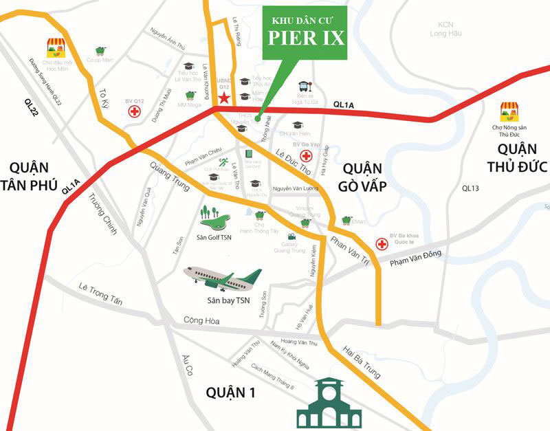 Vị trí dự án Pier IX Sài Gòn Thới An Quận 12