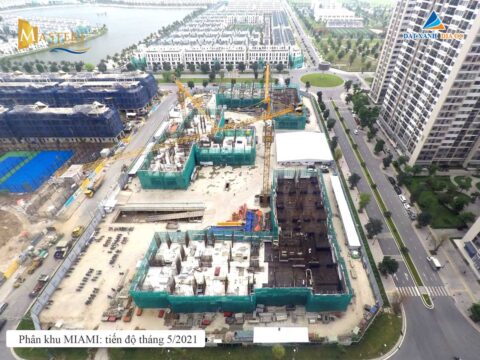 Phân khu Miami: Tiến độ thực tế Masteri Waterfront tháng 5/2021