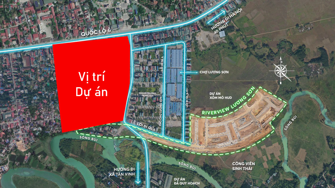 vị trí dự án Downtown Lương Sơn